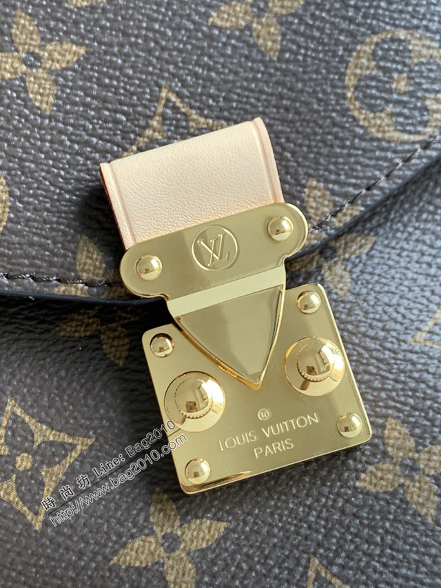 LV專櫃經典款特級全鋼法國原廠皮POCHETTE METIS手袋女包 M44875 路易威登老花郵差包 dn1228